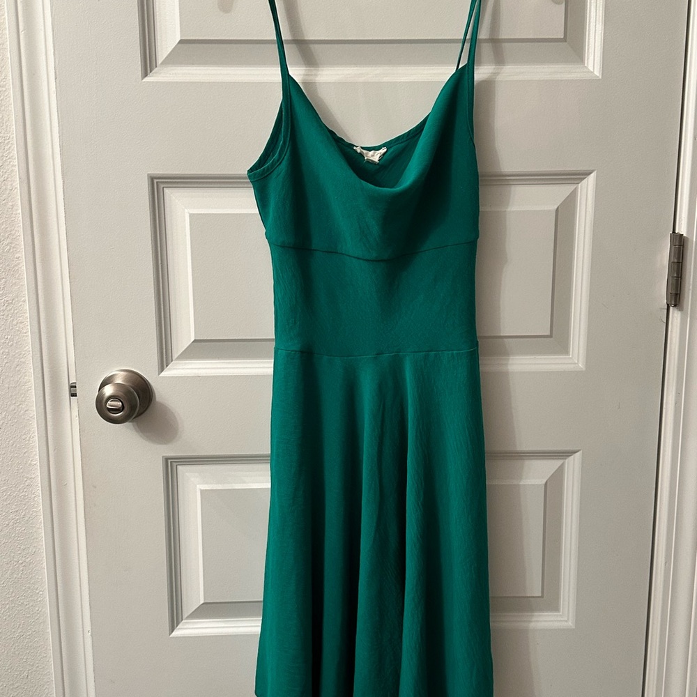 See You Monday Teal Spaghetti Strap Midi Dress